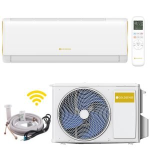Aparat aer conditionat Goldsense NEW ELITE 2025, 12000 BTU/h, WiFi inclus, filtru carbon, auto curatare, grup control, I Feel, interval temperatura de functionare: - 25 +48, KIT MONTAJ INCLUS